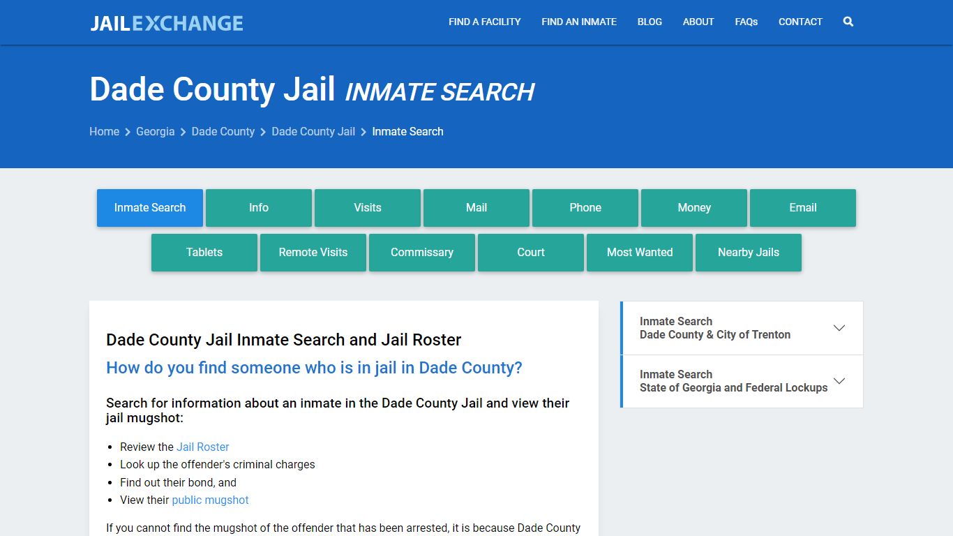 Dade County Inmate Search | Arrests & Mugshots | GA - Jail Exchange