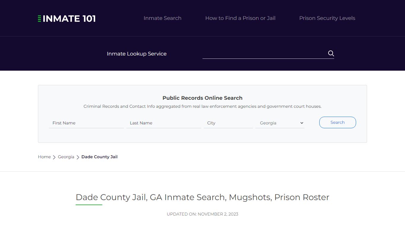 Dade County Jail, GA Inmate Search, Mugshots, Prison Roster